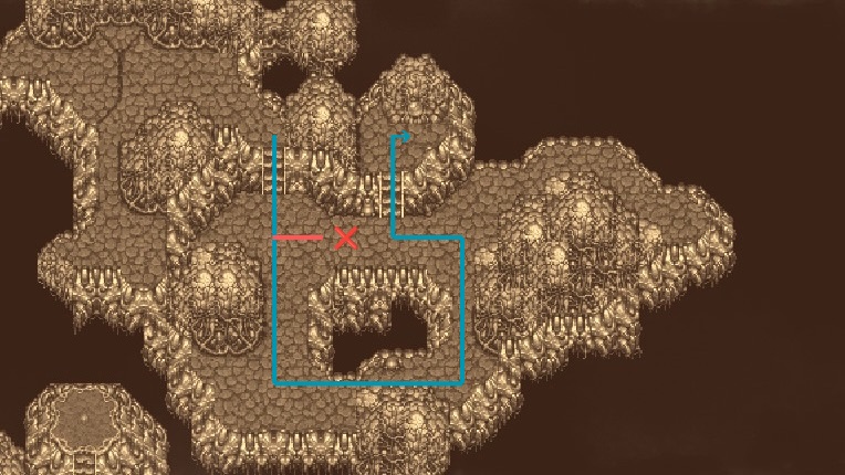 FF6 魔大陸脱出でシャドウを待つ位置
